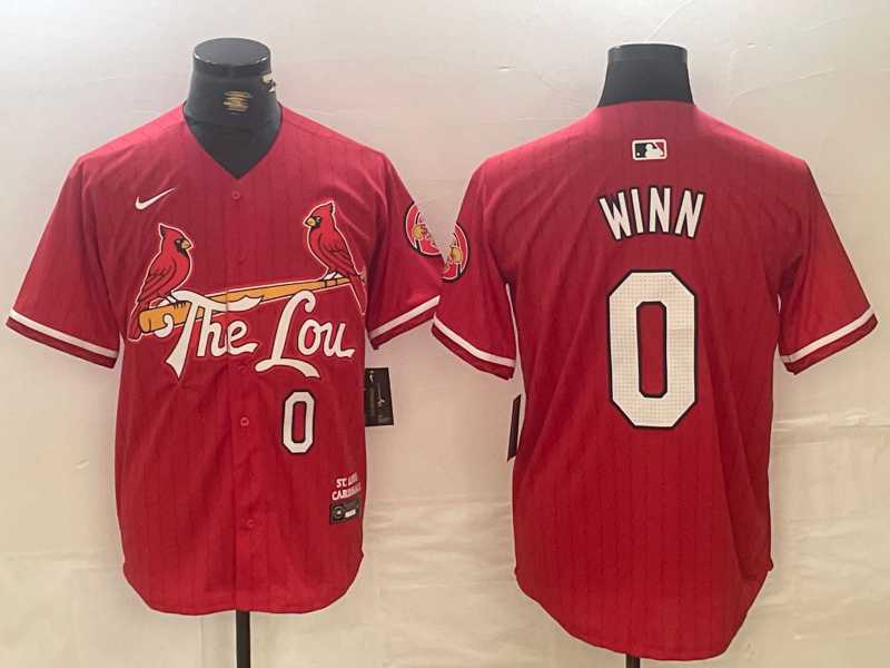 Mens St Louis Cardinals #0 Masyn Winn Red 2024 City Connect Limited Stitched Baseball Jersey->st.louis cardinals->MLB Jersey